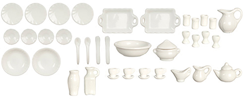 White Porcelain Dinner Set, 42 pc.